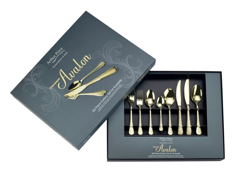 Arthur Price Champagne Avalon stainless steel 60 piece 8 person gift boxed cutlery set