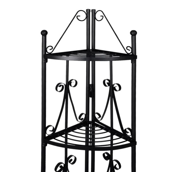 Berkfield Corner Plant Rack Black