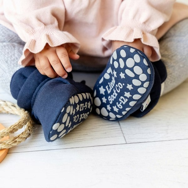Little Sock Co. Bundle of Navy Stay-on, Non-Slip Booties & Arctica Non-slip Stay-on Socks