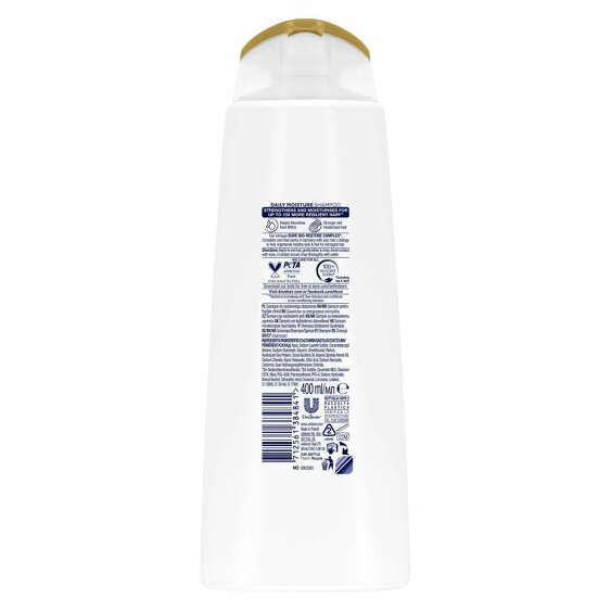 Dove Ultra Care Shampoo - Daily Moisture 2x400 ml, Bio Restore Technology
