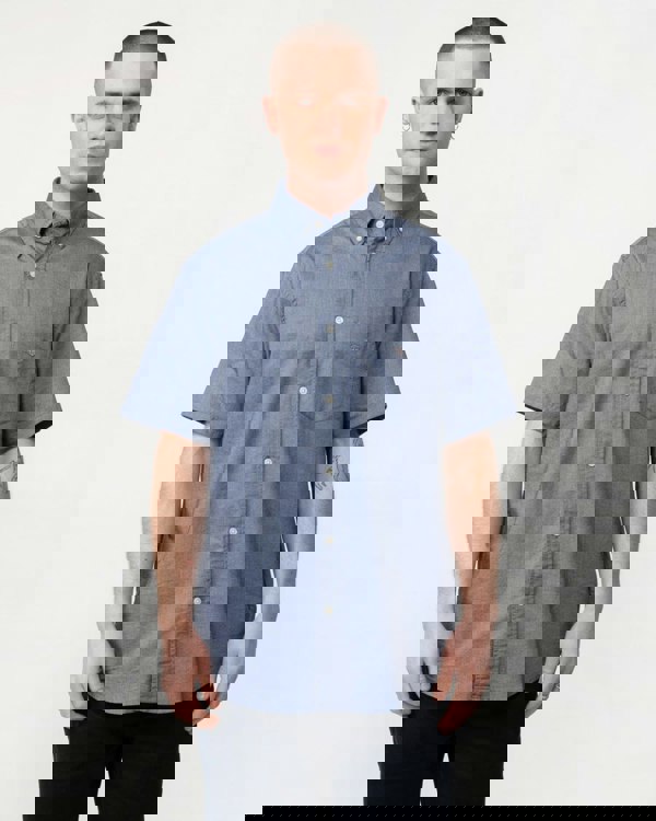 GANT Mens Regular Fit Short Sleeve Oxford Shirt - 423 Persian Blue