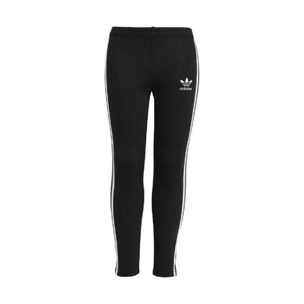 Adidas Girls Adicolor Cotton 3 Stripes Tight Leggings - Black - 