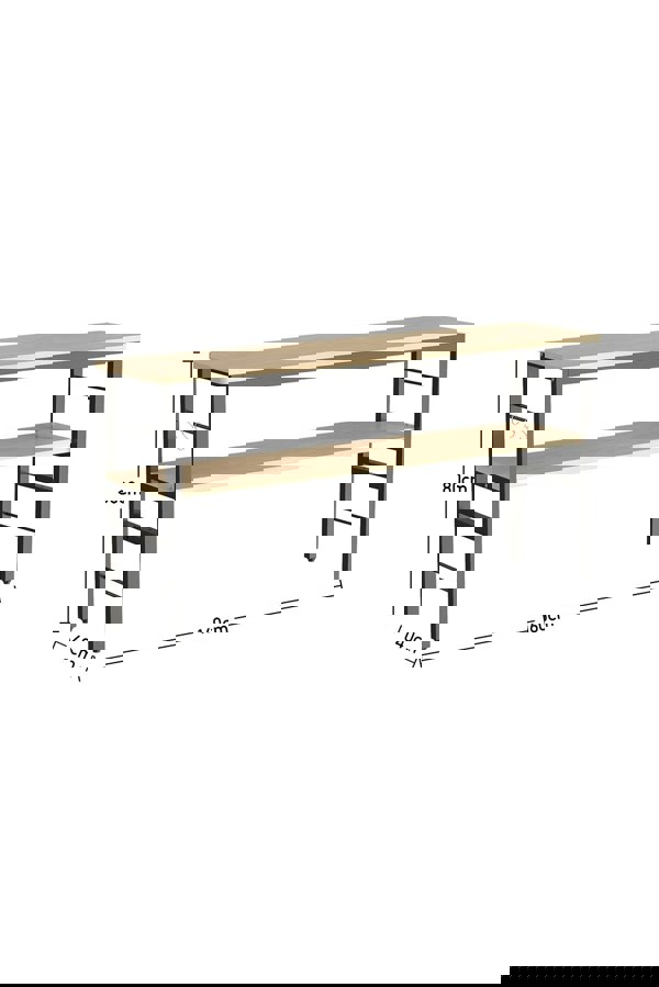 Living and Home 160 cm W x 40cm D x 80 cm H  2-Tier Microwave Stand Shelf Kitchen Organizer with Hooks Black