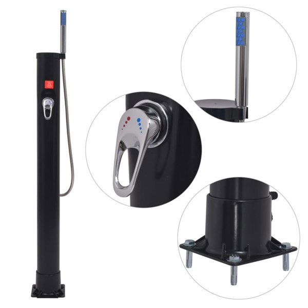 Berkfield Solar Shower 8 L PVC Steel