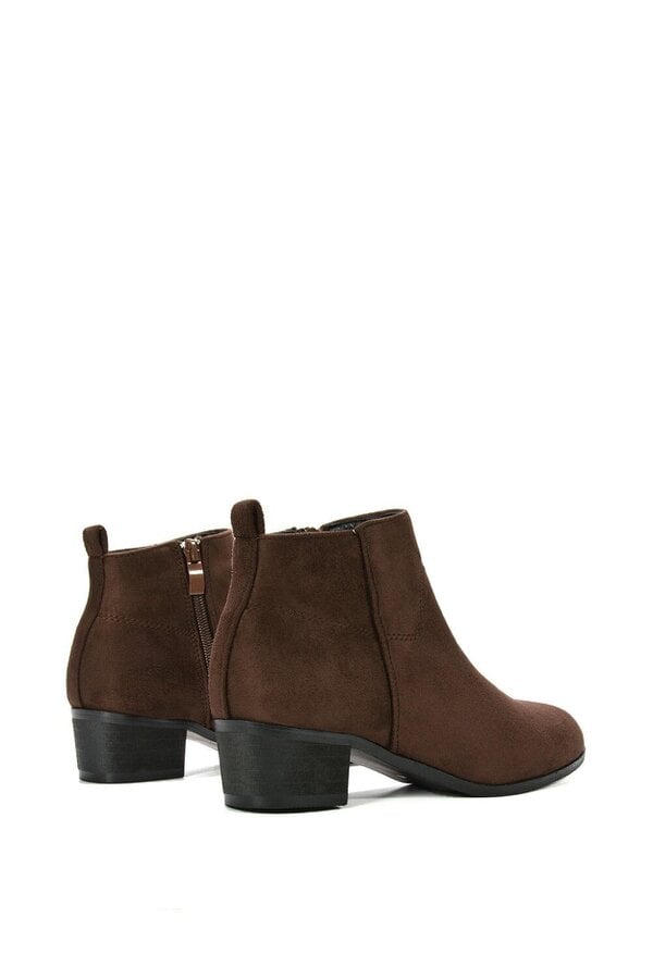 XY LONDON Zip Up Cowboy Ankle Boots With Low Block Heel