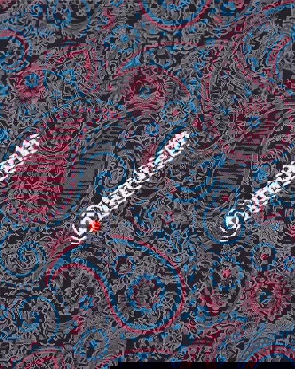 Lambretta Mens Classic Paisley Print Mod Retro Ska Casual Polo