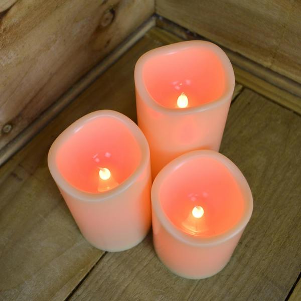 Samuel Alexander 15cm Premier Set of 3 Battery Operated Multi Pastel Colour Changing LED Candles
