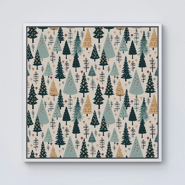 Warren Reed Boho Inspired Christmas Tree Pattern Framed Canvas