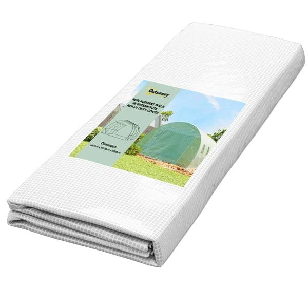 White PE polytunnel greenhouse replacement cover sheet, folded rectangular panel