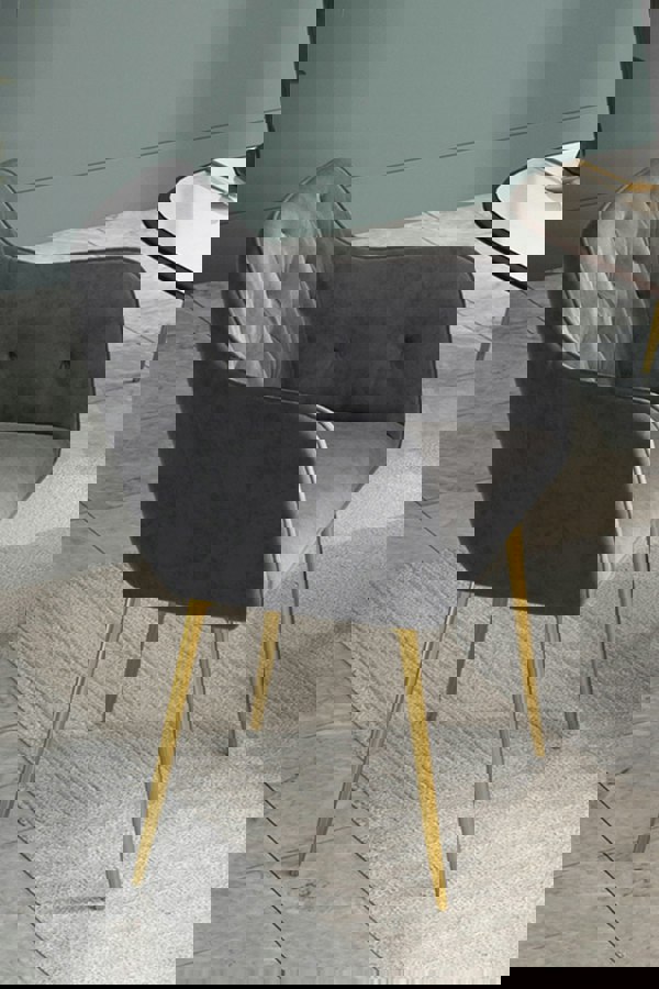 Living and Home Velvet Upholstered Dining Chair Dressing Chair Nail Chair 86cm