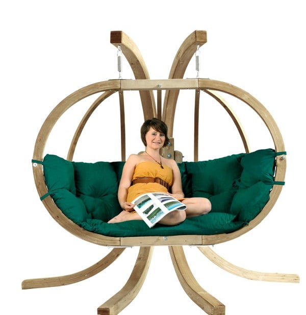 Amazonas Globo Royal Double Hanging Egg Chair & Stand Set - Verde Green