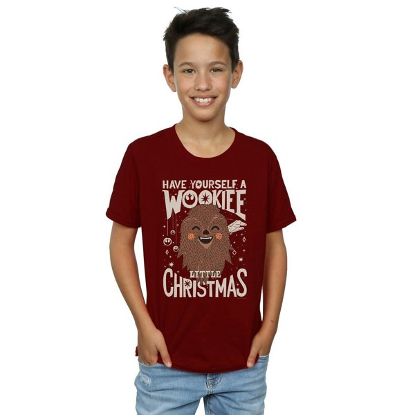 Star Wars Boys Wookiee Little Christmas T-Shirt - Burgundy