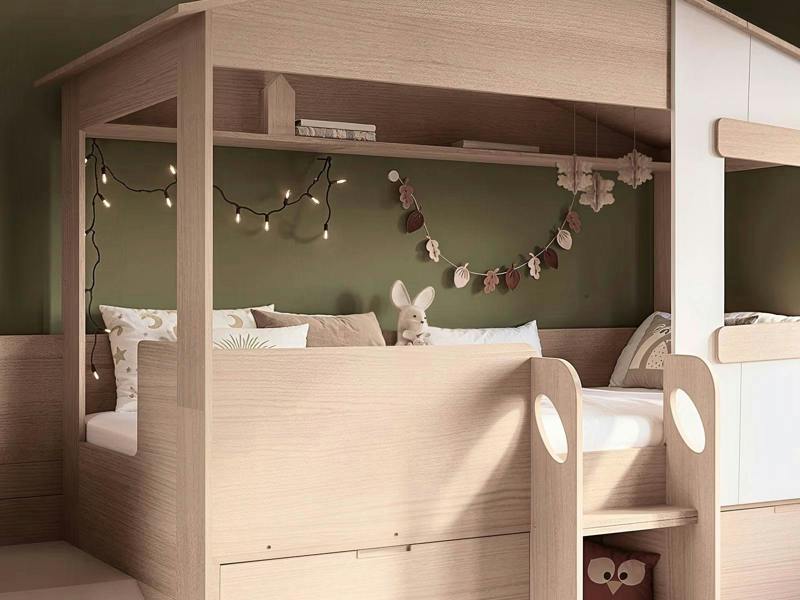 Flair Dreamland House Midsleeper with Slide and Storage Oak