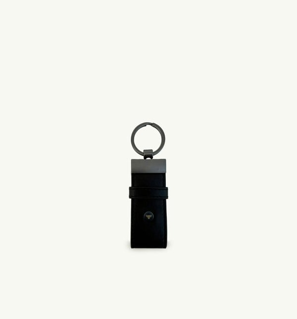 Apatchy London Black Leather Loop Keyring and Cardholder Gift Set