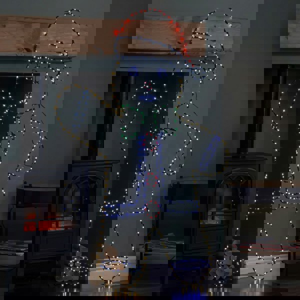 Samuel Alexander 1.2m x 90cm Light up FlexiBright Gingerbread Man Decoration with 456 Twinkling Multi-Coloured LEDs