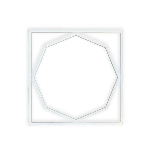 ENER-J 60x60cm LED Frame Panel Light with Hexagon Inner Lights - 40W, Cool White | Pack of 2 - 6500K