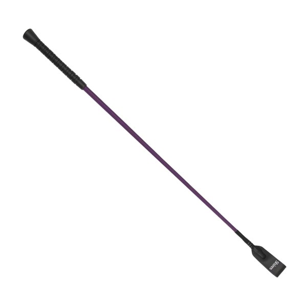 Shires Plain Leather Horse Dressage Whip - Purple