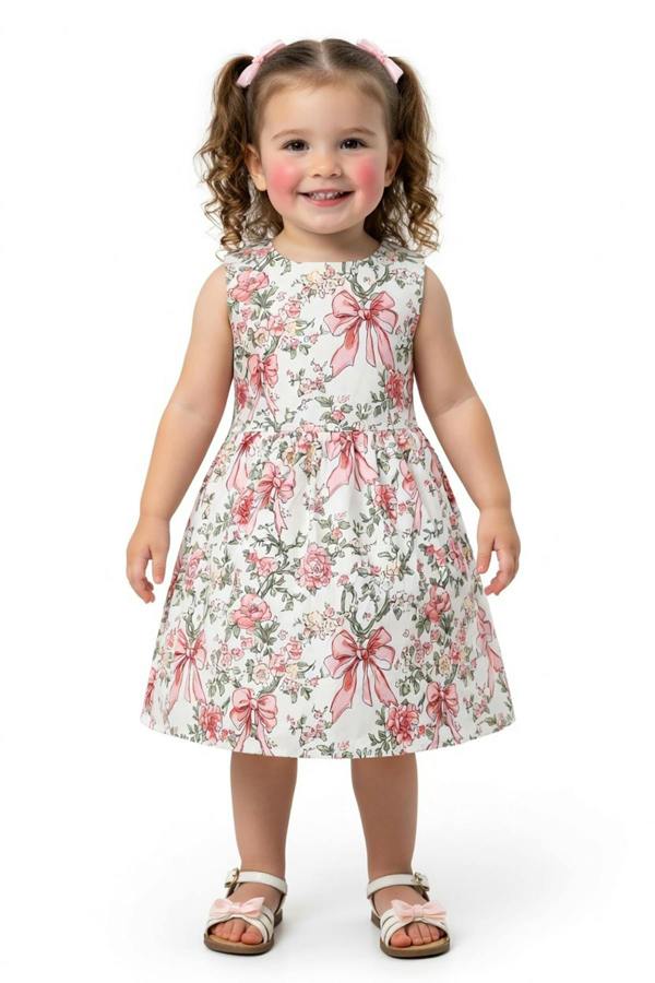 Cinda Floral and Bow Pattern Dress