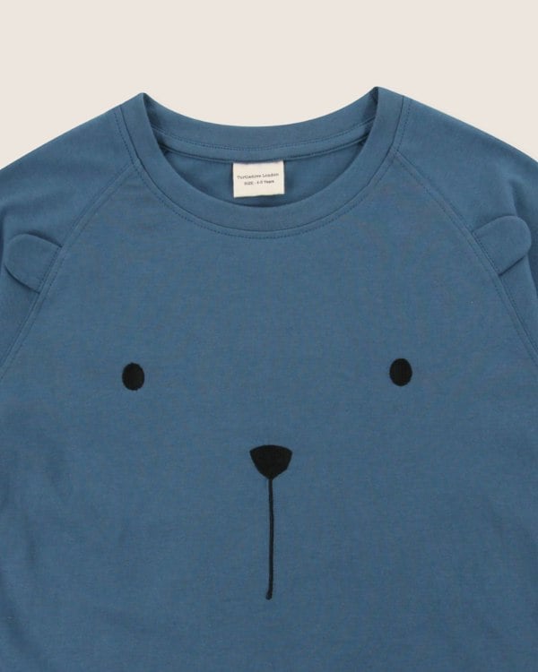 Blue Bear Face Print Top - image 2