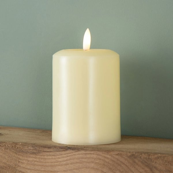 Samuel Alexander 13cm Battery Operated Cream Flickering Flameless LED Pillar Candle