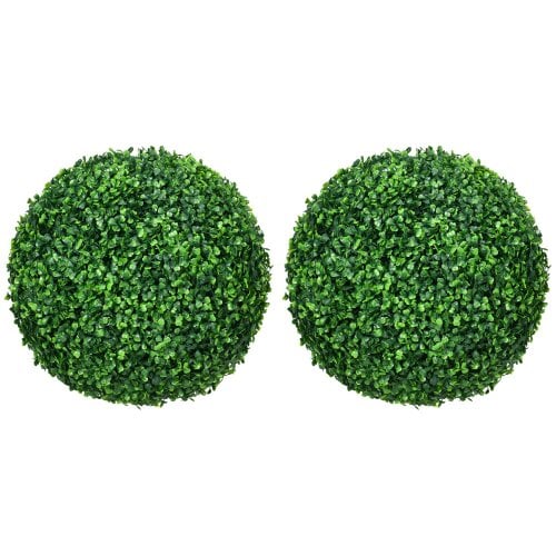 Wyld Haus Tasa Halo Pair Of Artificial Boxwood Ball Plants In Green Finish