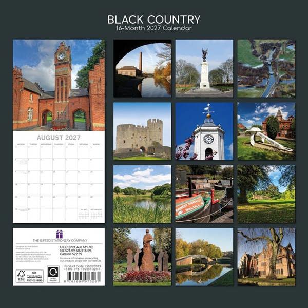 Black Country Calendar 2027, Wall Calendars, Month To View, Travel, Gift