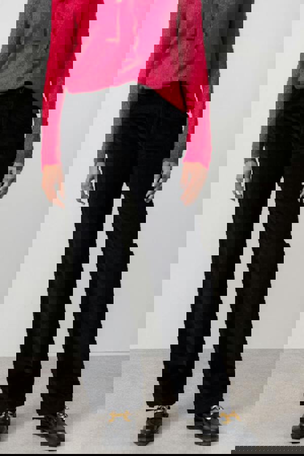 Lily & Me Strachan Stretch Cord Wide Leg Trouser Black