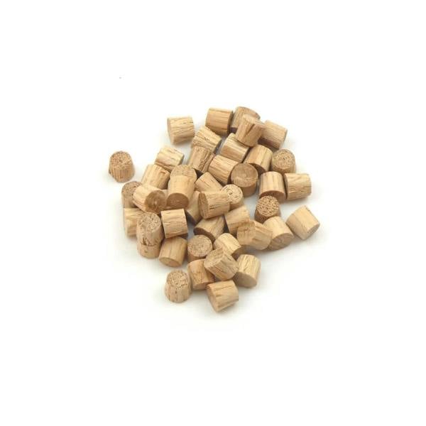 1/4" - 6.5mm Oak Flat Head End Grain Plug