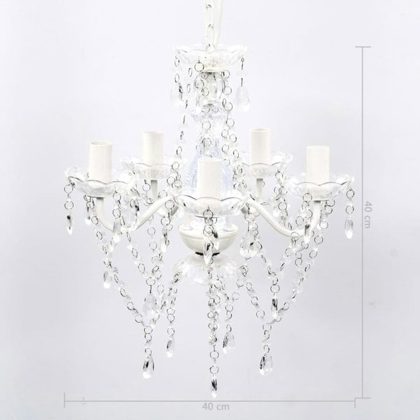 Berkfield Chandelier 5 Bulbs Transparent