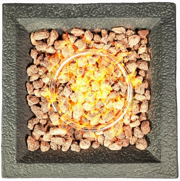 MDA Designs Makara Hand-crafted Stone Fire Column Garden and Patio Smoke-Free Gas Fire Pit Outdoor Heater