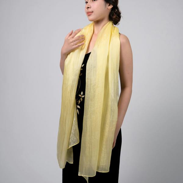 Golden Yellow Silk Scarf – Hand-Dyed Mulberry Silk, Eid & Festival Wrap