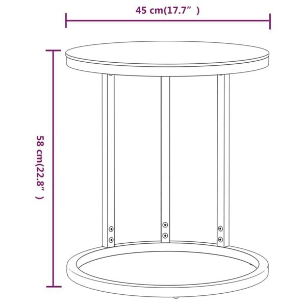Berkfield Side Table Gold and White Marble 45 cm Tempered Glass