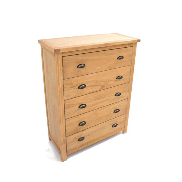 Cabinet Bits Lugo 5 Drawer Chest of Drawers Brass Cup Handle