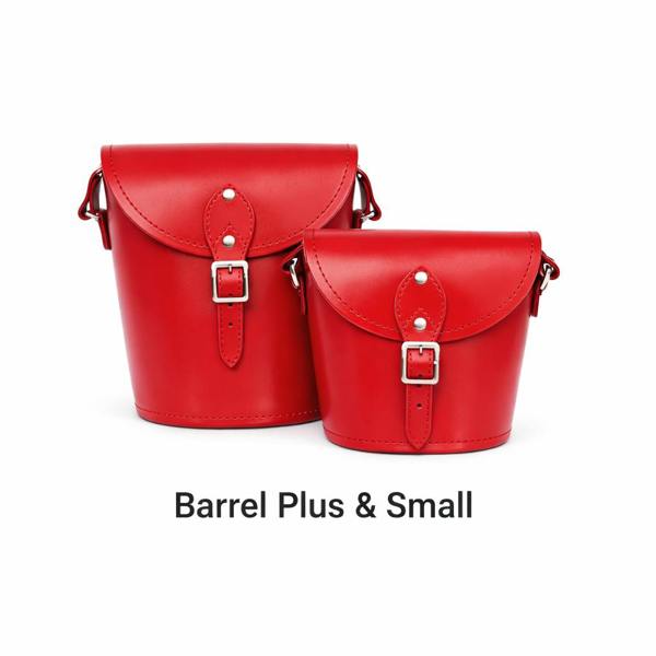 Zatchels Handmade Leather Barrel Bag - Red