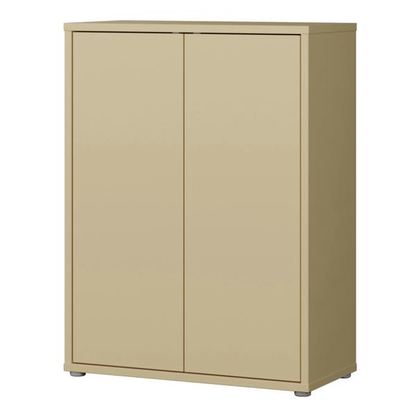 Furniture To Go Alice Springs Shoe Cabinet with 2 Doors Push-to-Open in Butter Yellow
