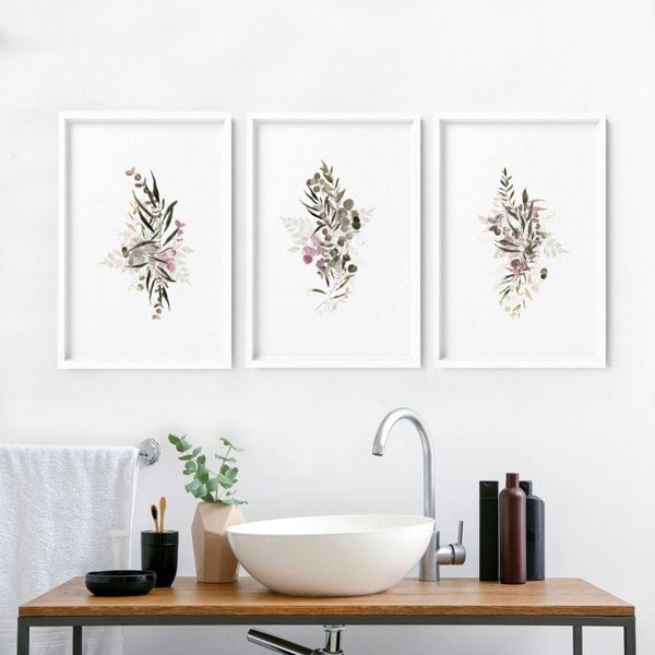 Boho Chic wall art prints | set of Bathroom wall decor