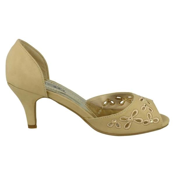 Spot On Ladies Spot On Peep Toe Slip On Court Shoe