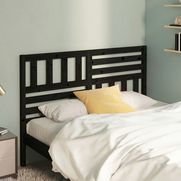 Berkfield Bed Headboard Black 166x4x100 cm Solid Wood Pine