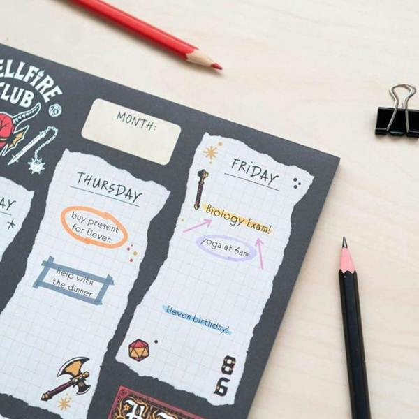 Stranger Things Hellfire Club A4 Weekly Planner Notepad