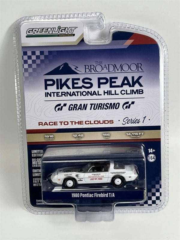 Greenlight 1980 Pontiac Firebird T/A Pace Car White Pikes Peak 1:64 Greenlight 13330E