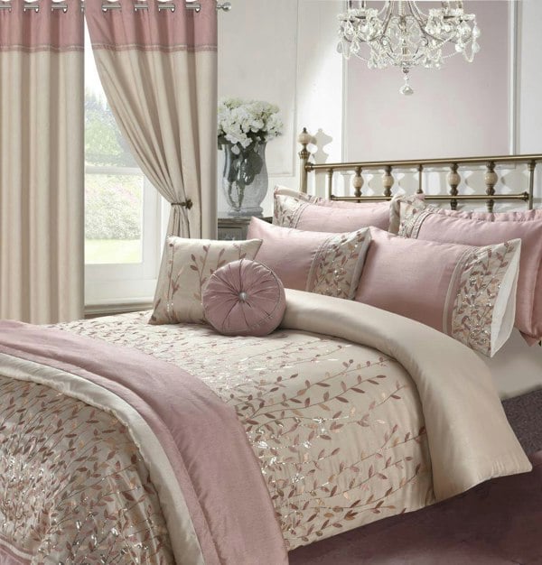 HomeSpace Direct Marie Pink Duvet Cover Set