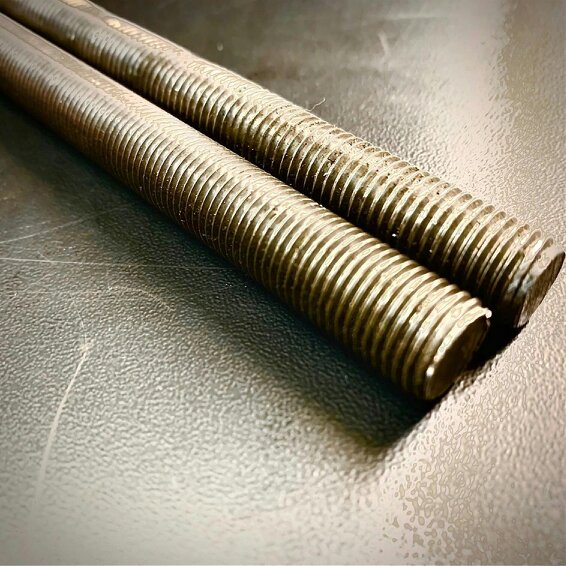 Fixaball Threaded Bar Rod Studs Metric Fine Pitch Self Colour Mild Steel 500mm
