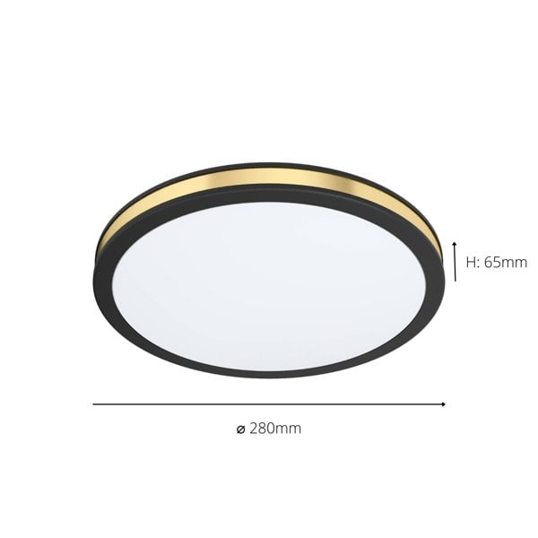 EGLO Pescaito LED Black/Gold Flush Round Ceiling Light