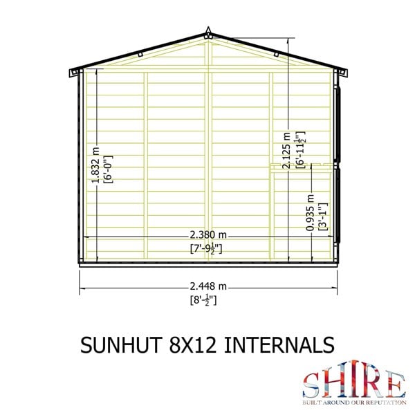 8x12 Sunhut Potting Shed with double doors - Best Shed