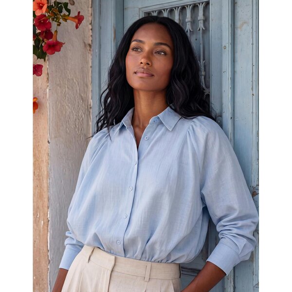 Blue Vanilla Relaxed Button-Up Shirt