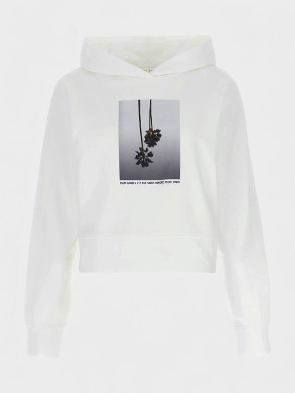 Palm Angels Mirage Fitted Hoodie White