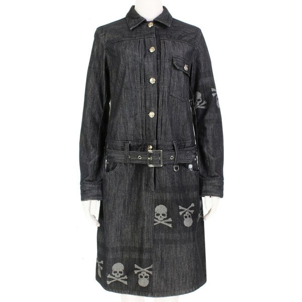 Mastermind Japan Serenade black denim skull detailed dress belted