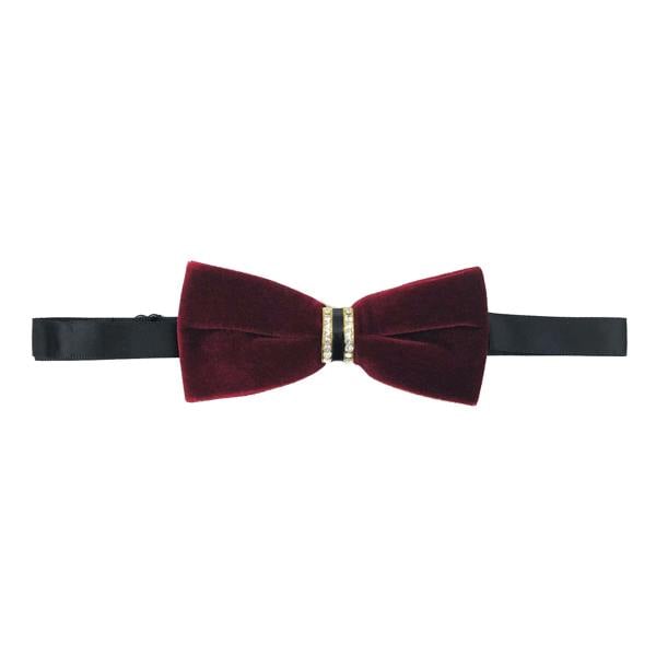 PAMONI slim velvet bow tie in two colors, featuring a sleek design and elegant fabric for formal or stylish occasions.