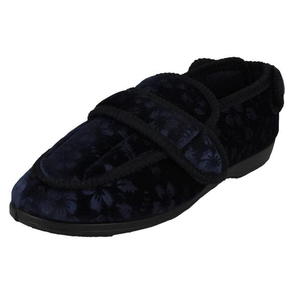 Jo & Joe Ladies Jo & Joe Adustable Hook And Loop Slippers Gladys