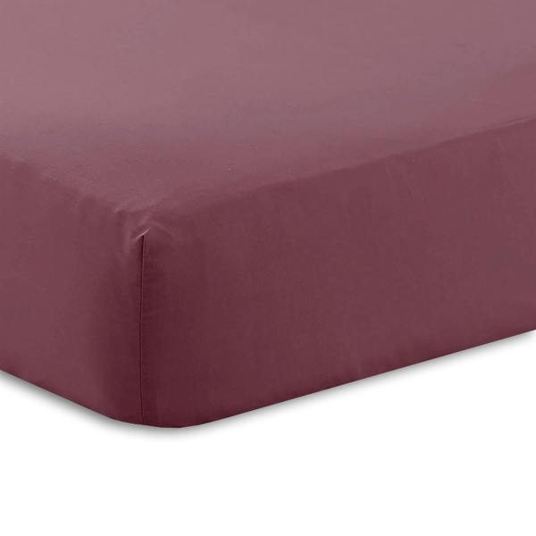 Percale 10" Fitted Sheet - Plum - Single